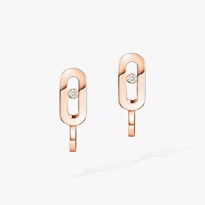 [Auream]Diamond Mini Hoop Earrings Move Classique