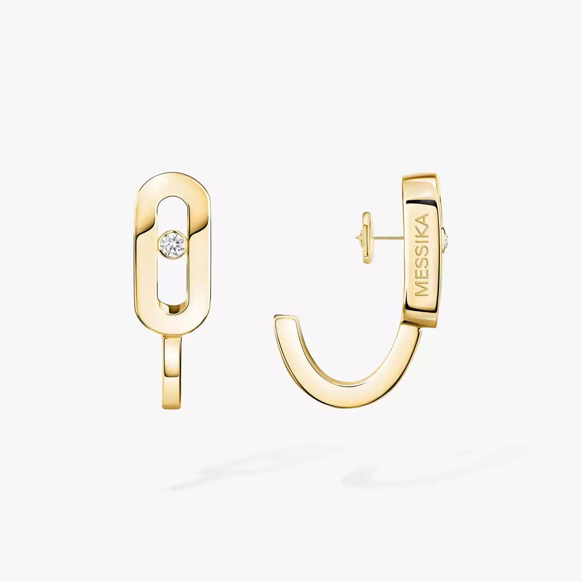 [Auream]Diamond Mini Hoop Earrings Move Classique