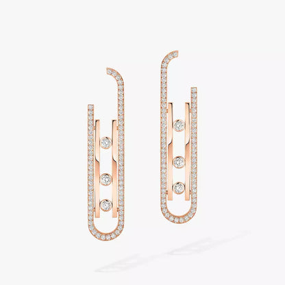 [Auream]Diamond Pendant Earrings Move 10Th