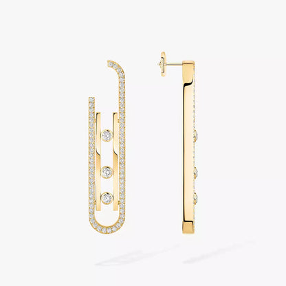 [Auream]Diamond Pendant Earrings Move 10Th