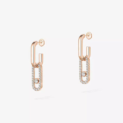 [Auream]Move Link Diamond Earrings
