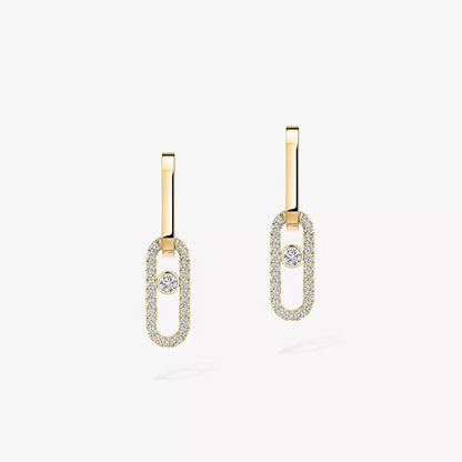 [Auream]Move Link Diamond Earrings