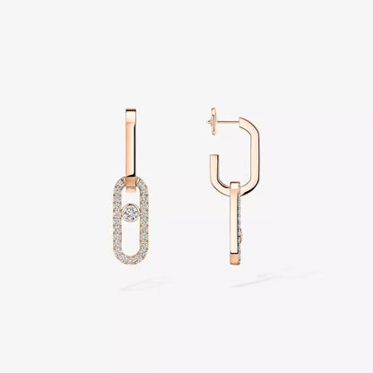 [Auream]Move Link Diamond Earrings