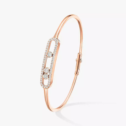 [Auream]Move Pavé Diamond Bangle Bracelet M