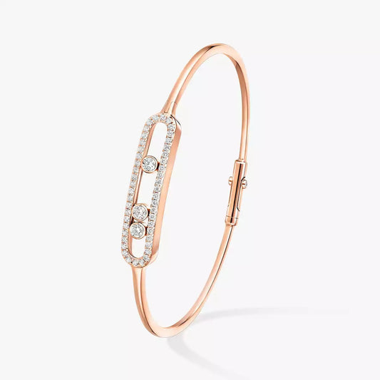 [Auream]Move Pavé Diamond Bangle Bracelet M