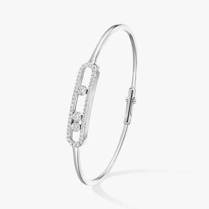 [Auream]Move Pavé Diamond Bangle Bracelet M