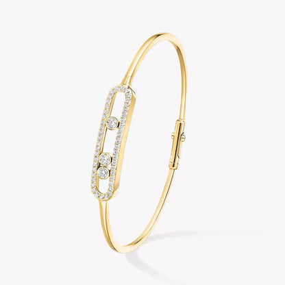 [Auream]Move Pavé Diamond Bangle Bracelet M