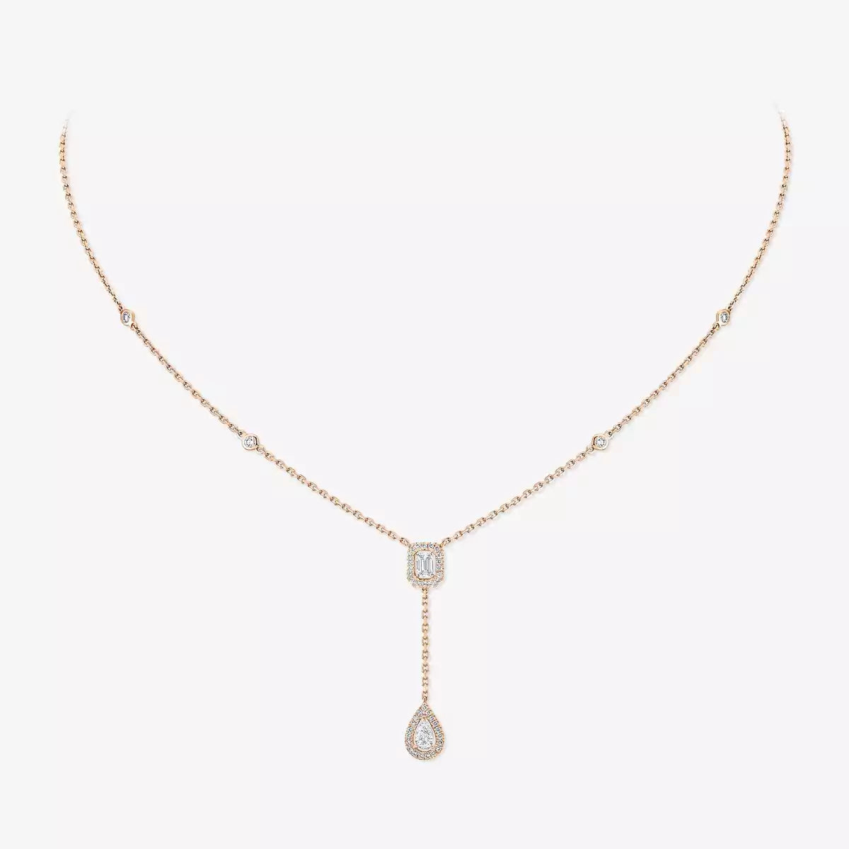[Auream]Gold Diamond Tie Necklace