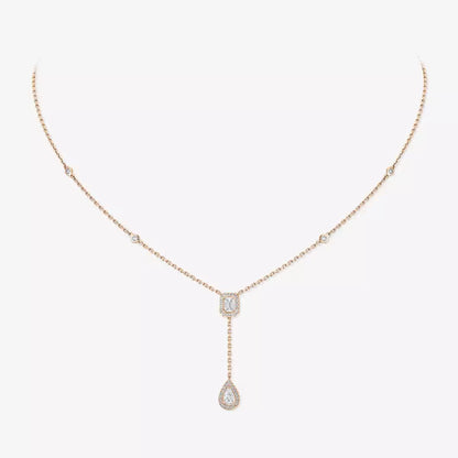 [Auream]Gold Diamond Tie Necklace