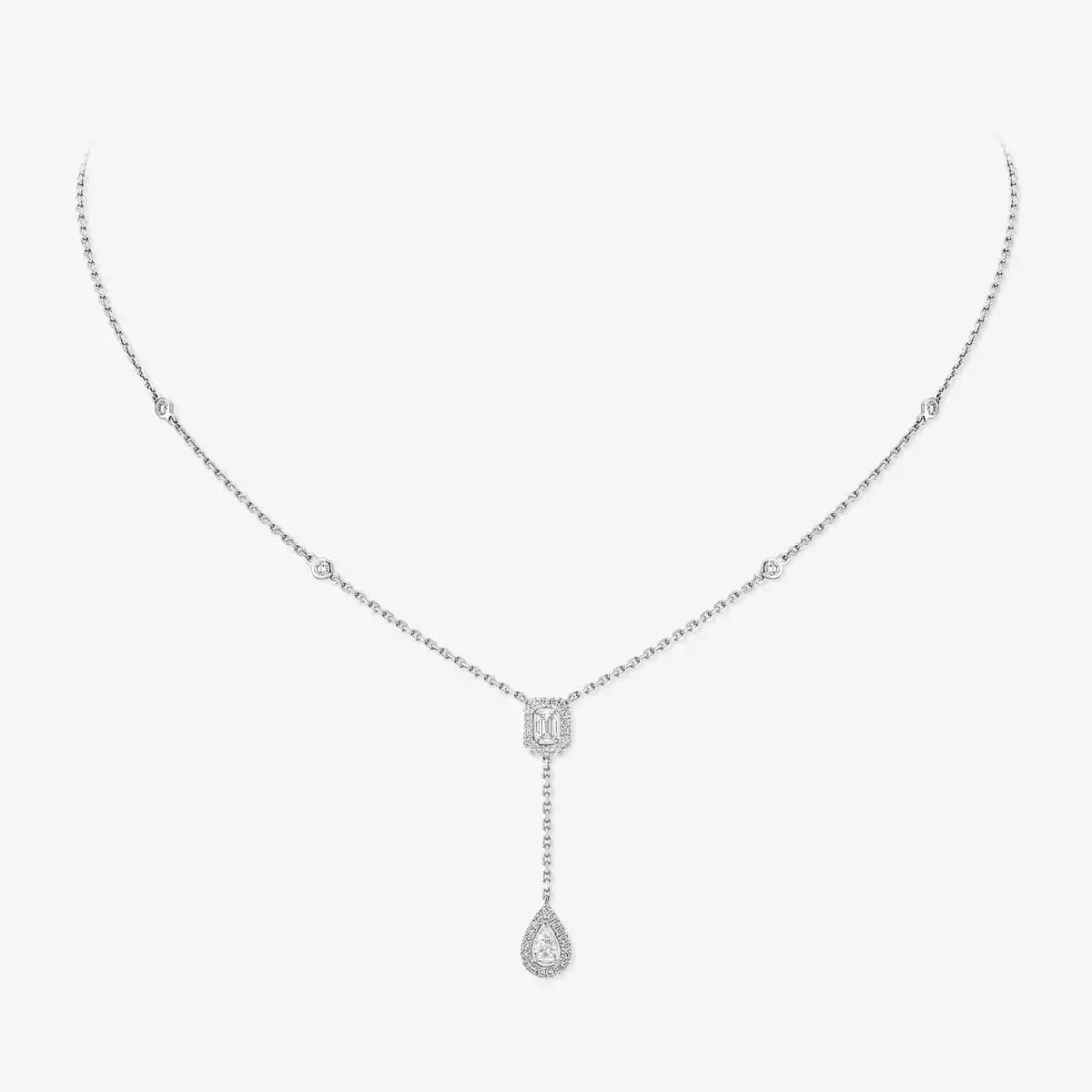 [Auream]Gold Diamond Tie Necklace