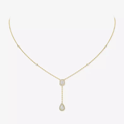 [Auream]Gold Diamond Tie Necklace