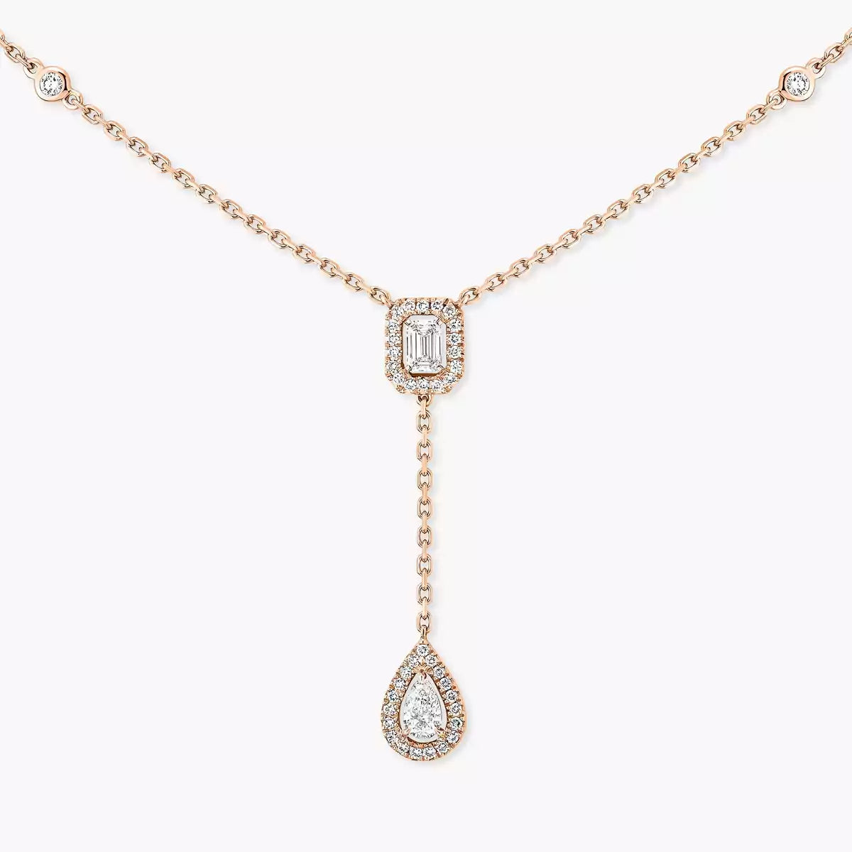 [Auream]Gold Diamond Tie Necklace