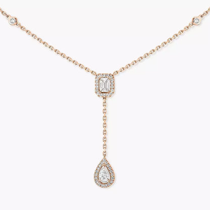 [Auream]Gold Diamond Tie Necklace