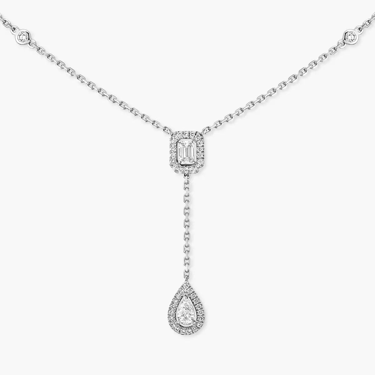 [Auream]Gold Diamond Tie Necklace