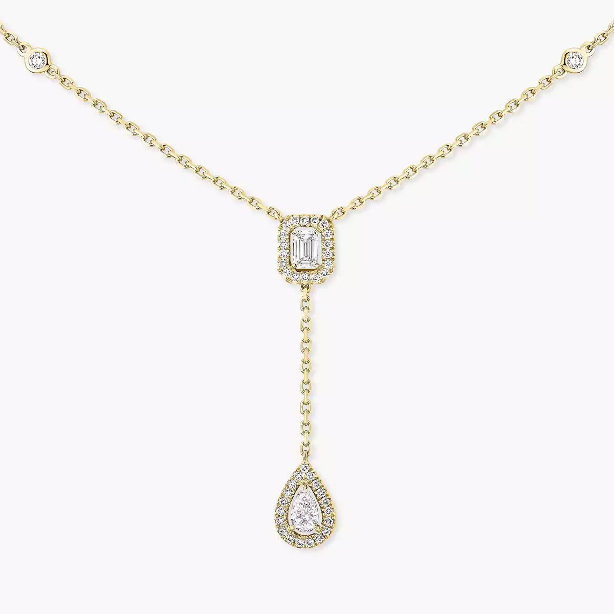 [Auream]Gold Diamond Tie Necklace