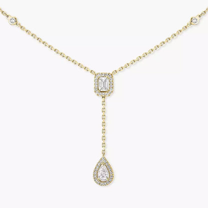 [Auream]Gold Diamond Tie Necklace
