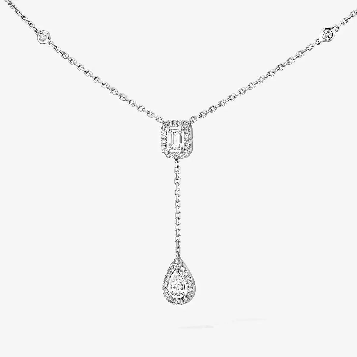[Auream]Gold Diamond Tie Necklace