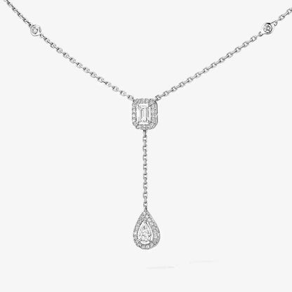 [Auream]Gold Diamond Tie Necklace