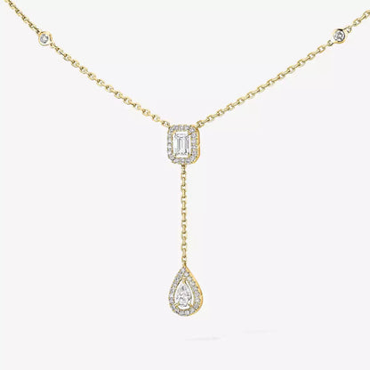 [Auream]Gold Diamond Tie Necklace