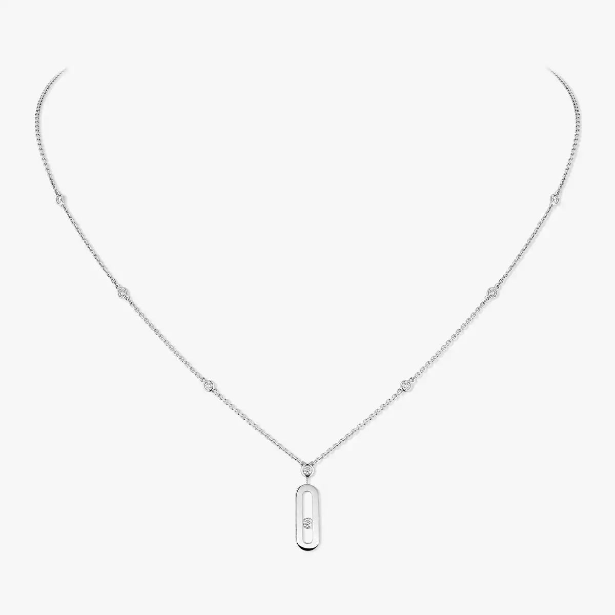 [Auream] Move Uno Gold Diamond Long Necklace