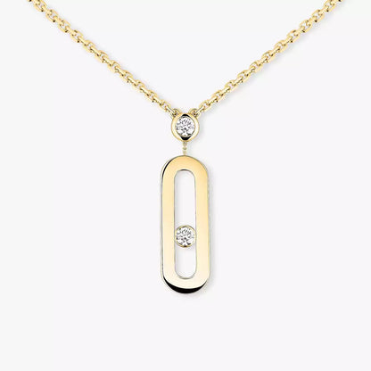 [Auream] Move Uno Gold Diamond Long Necklace
