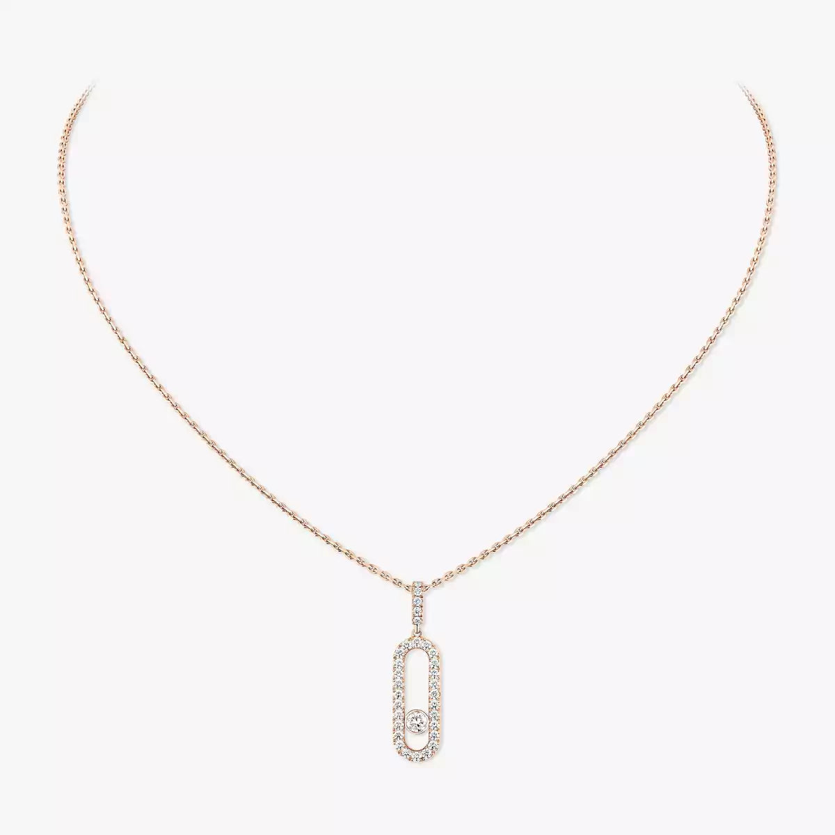 [Auream]Move Uno Diamond Necklace in Rose Gold