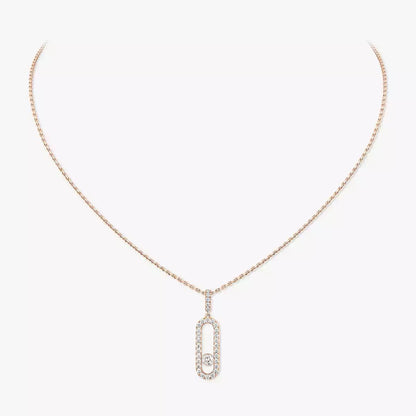 [Auream]Move Uno Diamond Necklace in Rose Gold