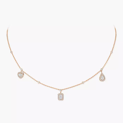 [Auream]My Twin Diamond Necklace in Silver