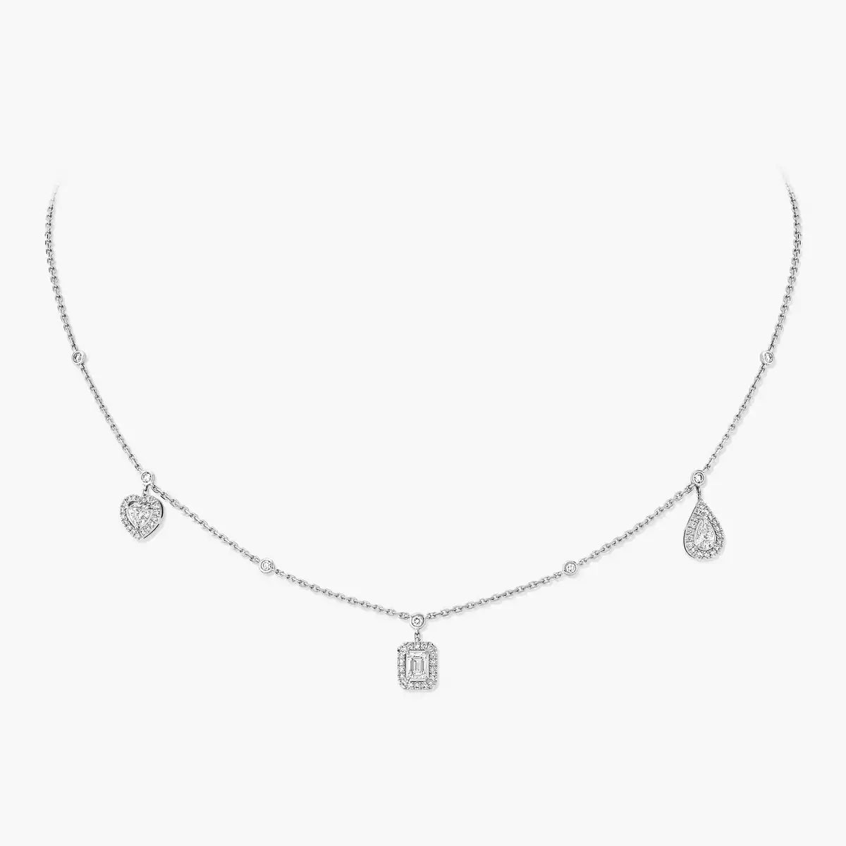 [Auream]My Twin Diamond Necklace in Silver
