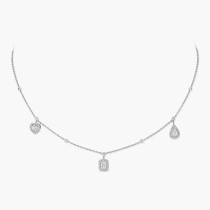 [Auream]My Twin Diamond Necklace in Silver