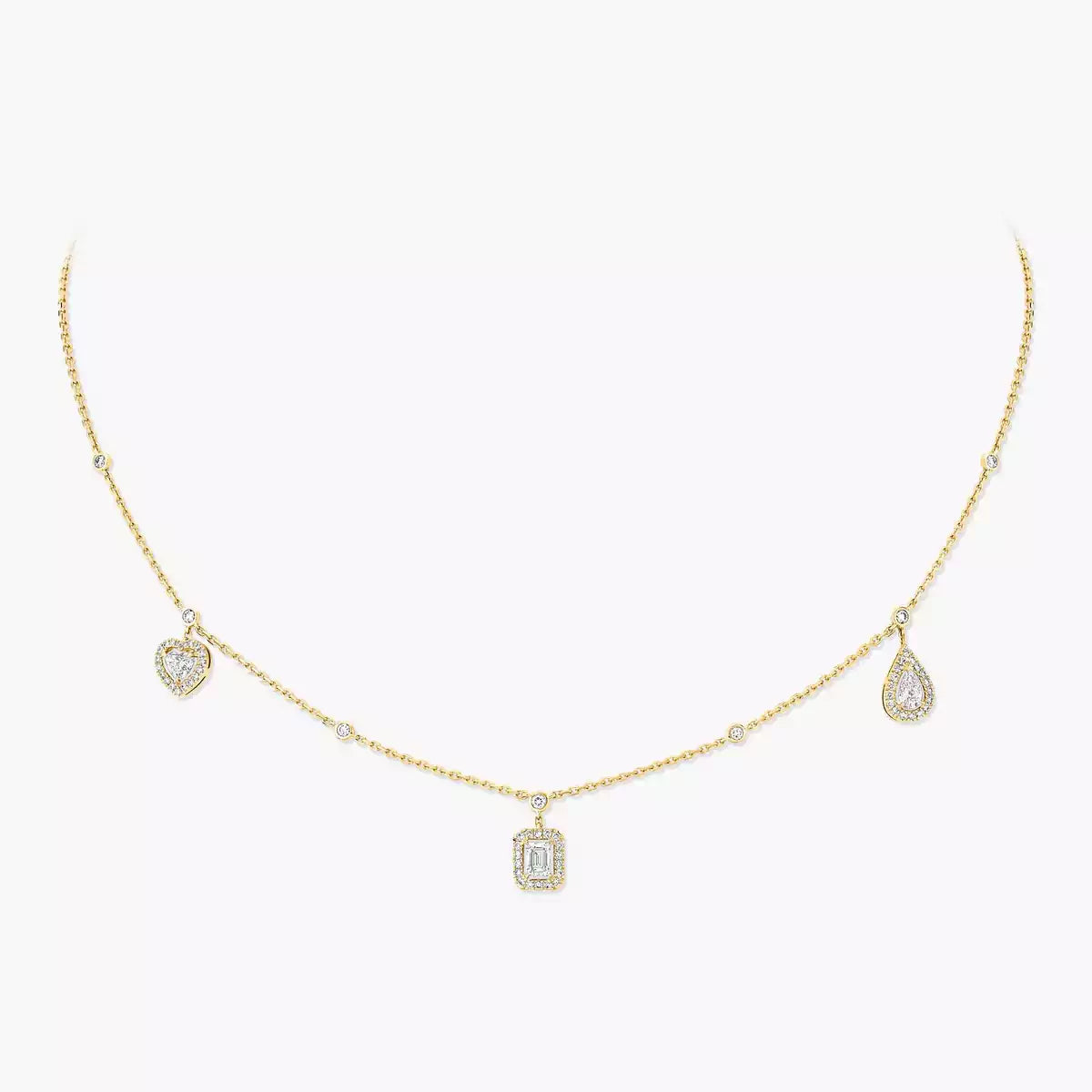 [Auream]My Twin Diamond Necklace in Silver