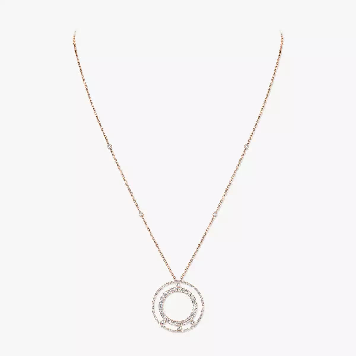 [Auream]Move Romane Long Pave_-Set Diamond Necklace