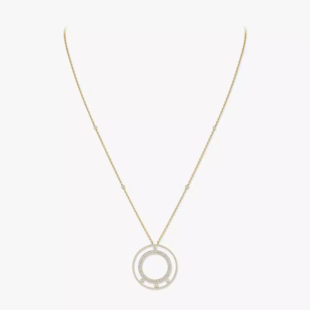 [Auream]Move Romane Long Pave_-Set Diamond Necklace