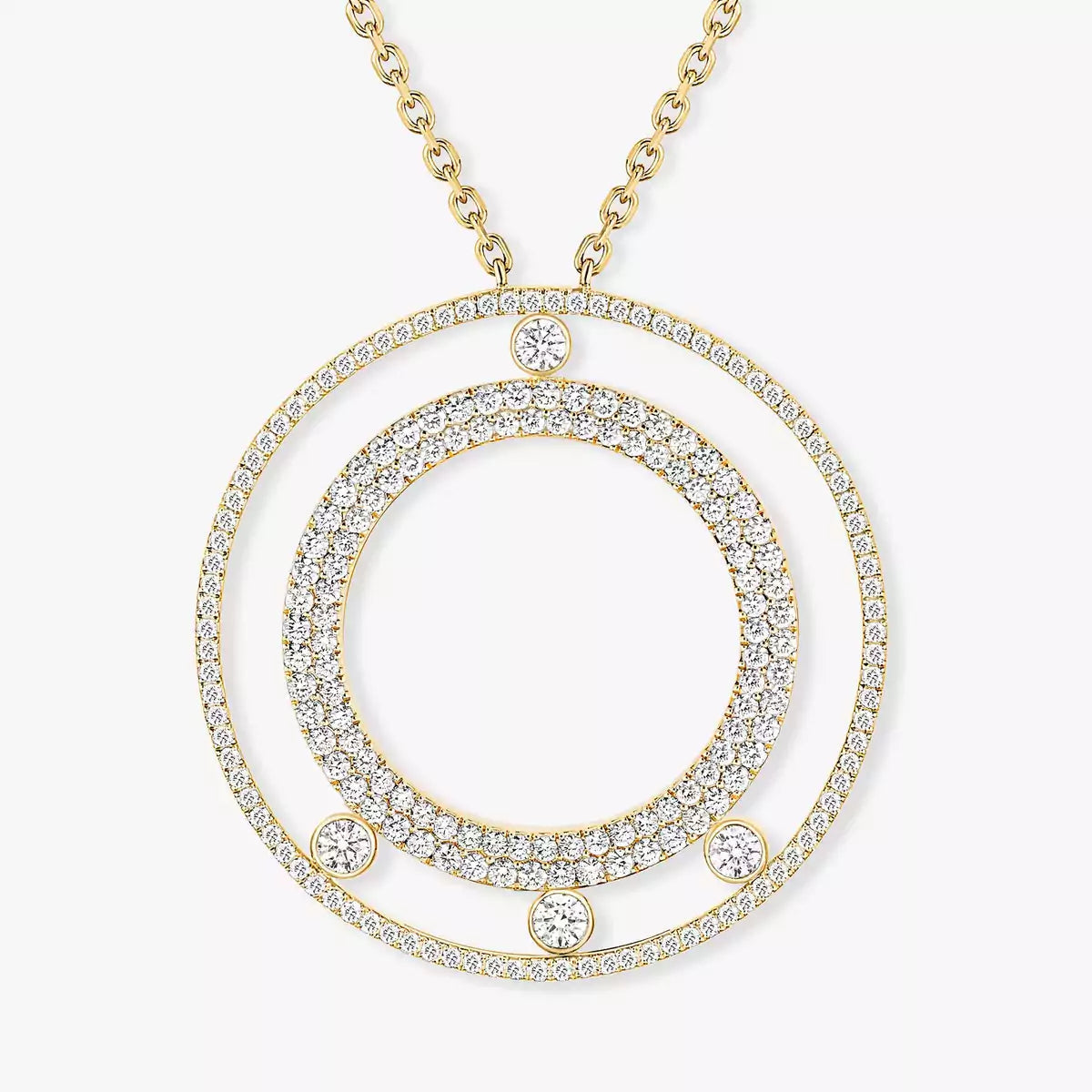 [Auream]Move Romane Long Pave_-Set Diamond Necklace