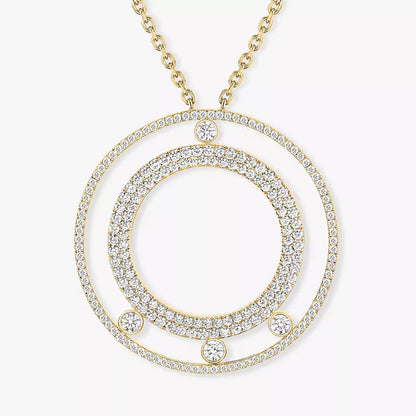 [Auream]Move Romane Long Pave_-Set Diamond Necklace