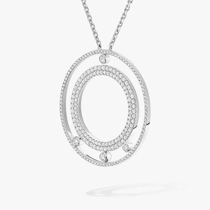[Auream]Move Romane Long Pave_-Set Diamond Necklace