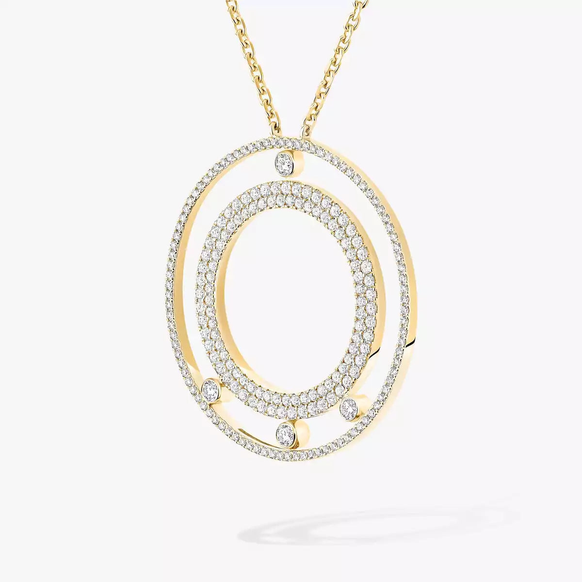 [Auream]Move Romane Long Pave_-Set Diamond Necklace