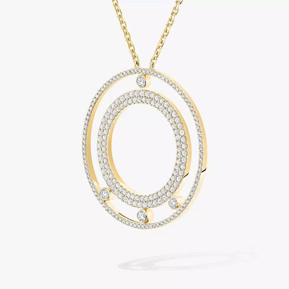 [Auream]Move Romane Long Pave_-Set Diamond Necklace