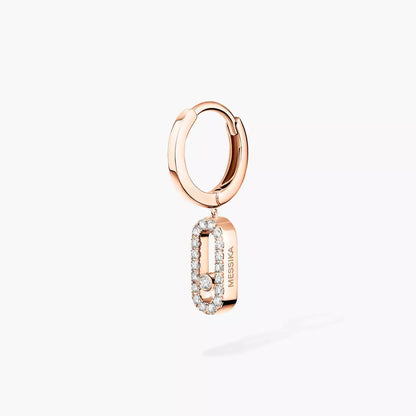 [Auream]Move Uno Single Diamond Hoop Earring