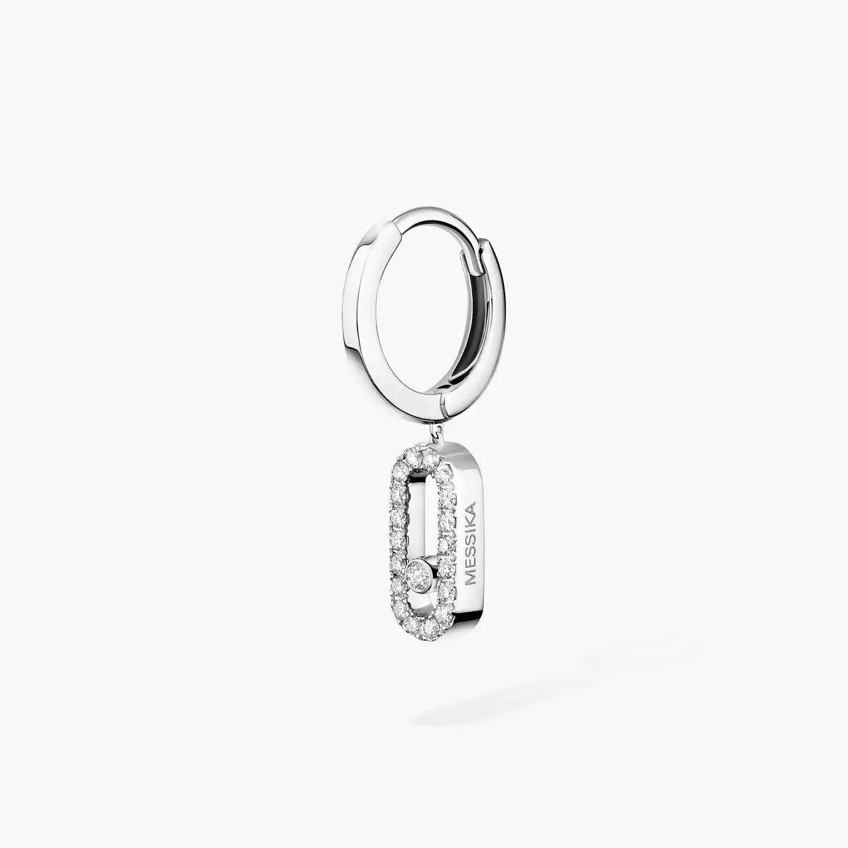 [Auream]Move Uno Single Diamond Hoop Earring