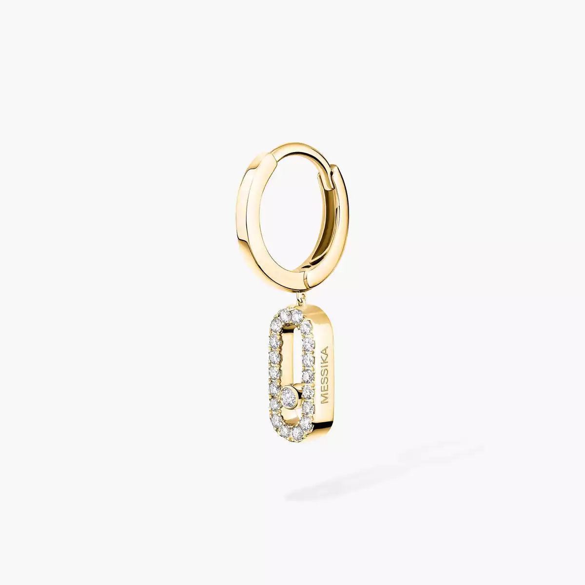 [Auream]Move Uno Single Diamond Hoop Earring
