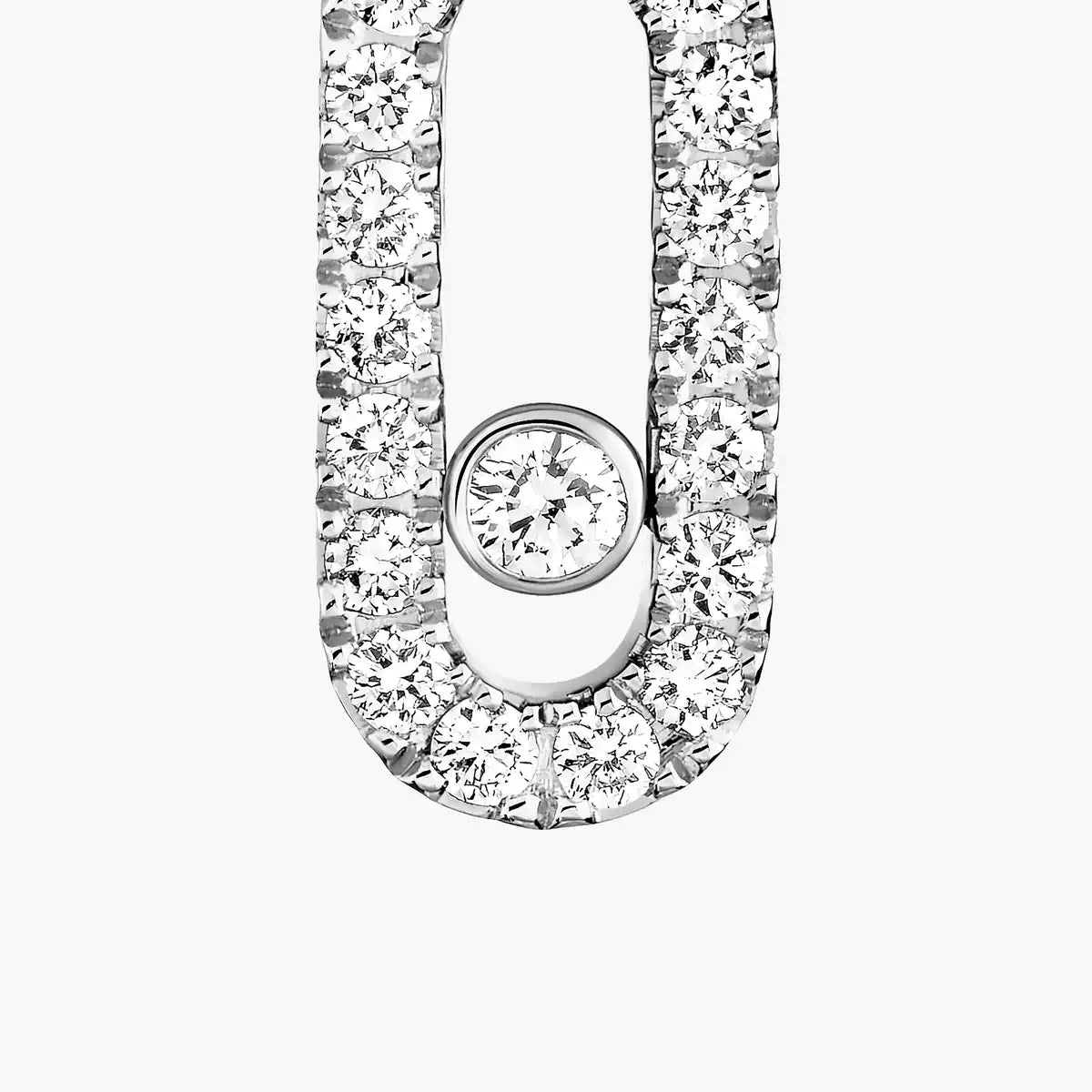 [Auream]Move Uno Single Diamond Hoop Earring
