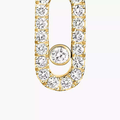 [Auream]Move Uno Single Diamond Hoop Earring