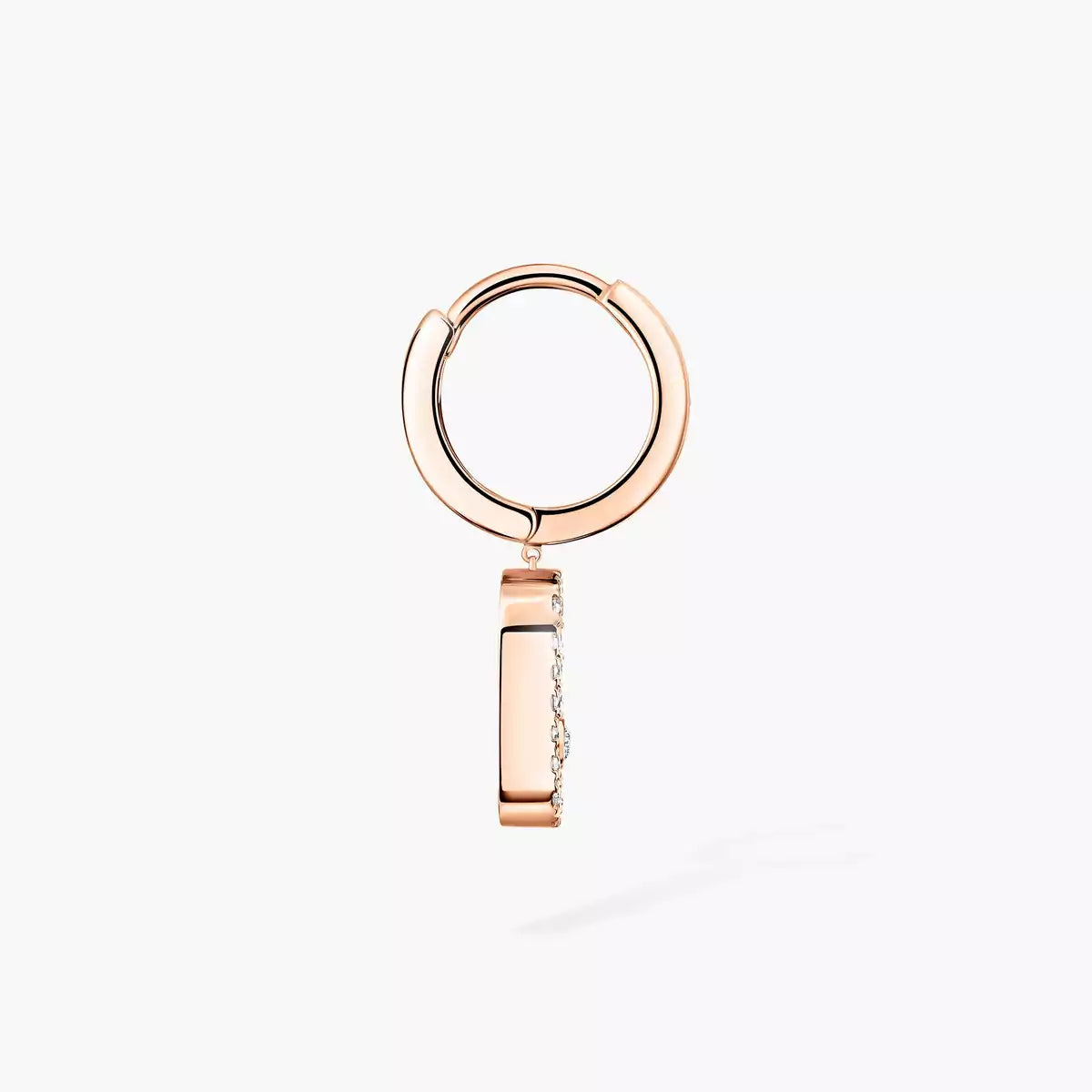[Auream]Move Uno Single Diamond Hoop Earring