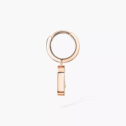 [Auream]Move Uno Single Diamond Hoop Earring