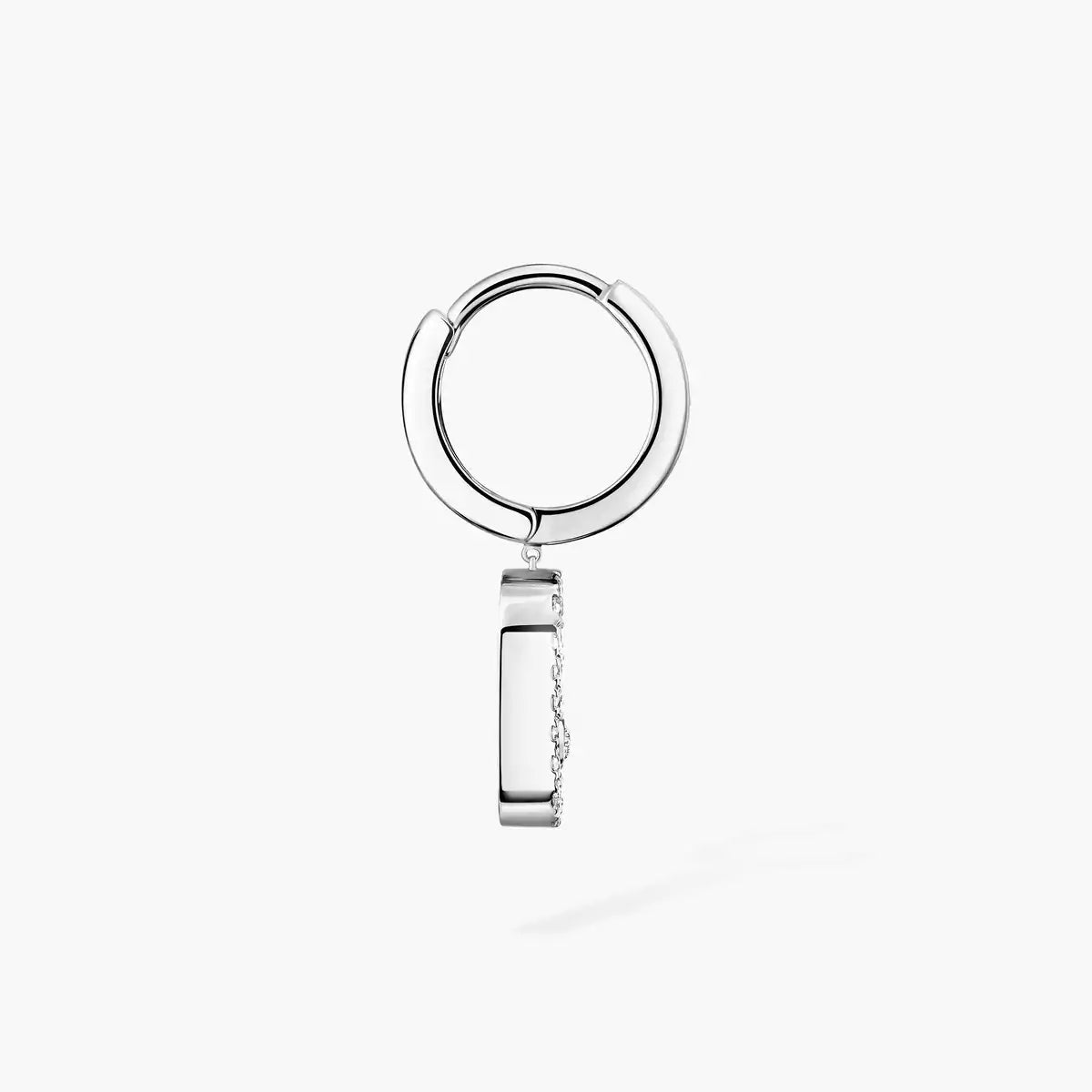 [Auream]Move Uno Single Diamond Hoop Earring