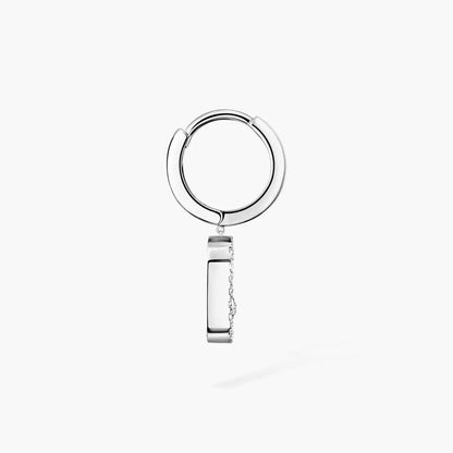[Auream]Move Uno Single Diamond Hoop Earring