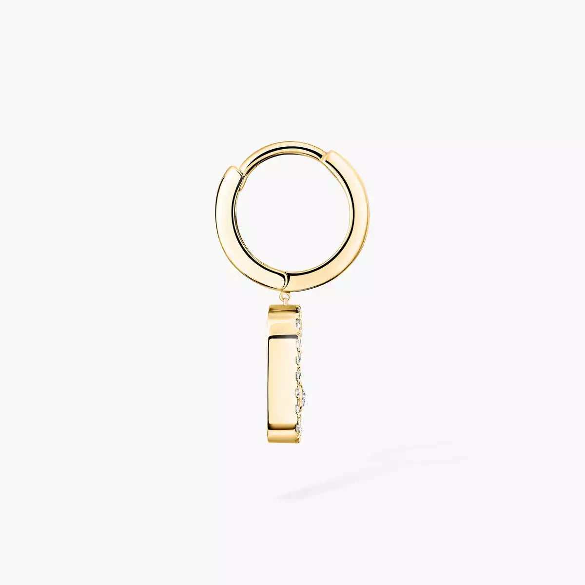 [Auream]Move Uno Single Diamond Hoop Earring