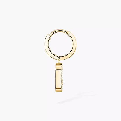 [Auream]Move Uno Single Diamond Hoop Earring