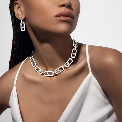 [Auream]So Move XL Diamond Pendant Earrings